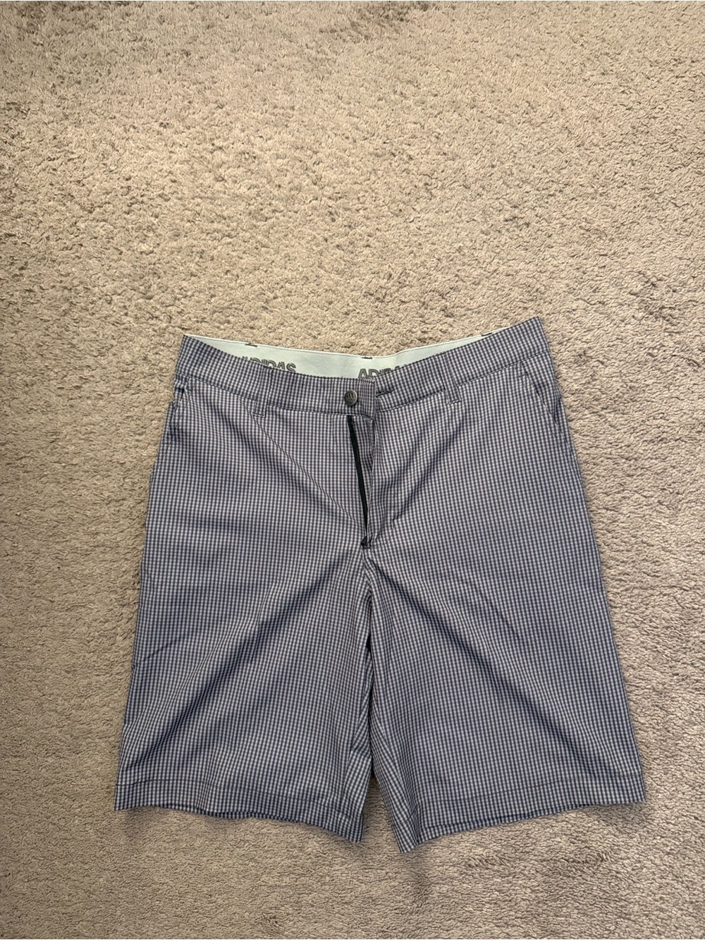adidas Purple Micro-Check Golf Shorts